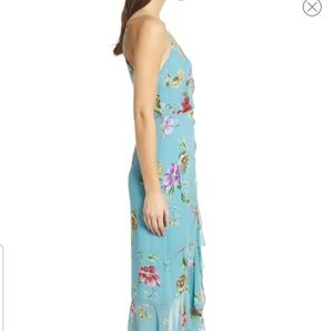 floral ruched front maxi dress astr the label